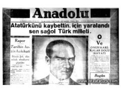 11 Kasım 1938 Anadolu Gazetesi