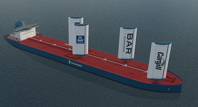 Dünyanın ilk rüzgar enerjisiyle çalışan kargo gemisi ilk yolculuğuna çıktı