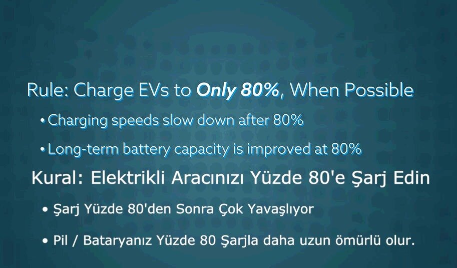 Elektrikli araçlarda "Yüzde 80 Şarj kuralı" nedir?