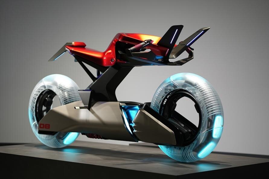 Parlayan lastikler, gizli motor: Yamaha'nın yeni süper motosikleti bilimkurgu filmlerinden fırlamış gibi