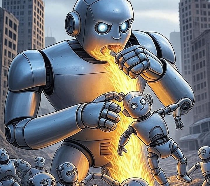 Bu robot 'yamyam'ın daha küçük robotları tüketerek nasıl büyüyüp güçlendiğini izleyin
