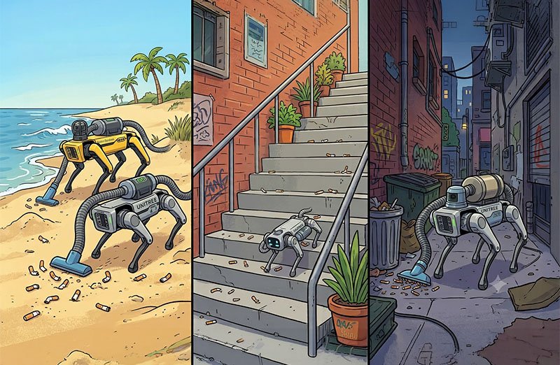 SOKAKLARIN VE PLAJLARIN YENİ BEKÇİSİ: TEMİZLİKÇİ ROBOT KÖPEK SAHAYA İNDİ!